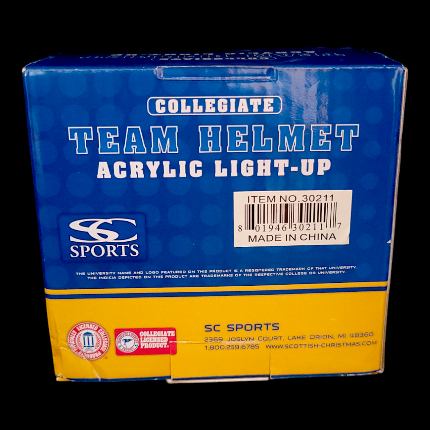 Ornement de Noël Wisconsin Badgers – Casque d’équipe universitaire en acrylique