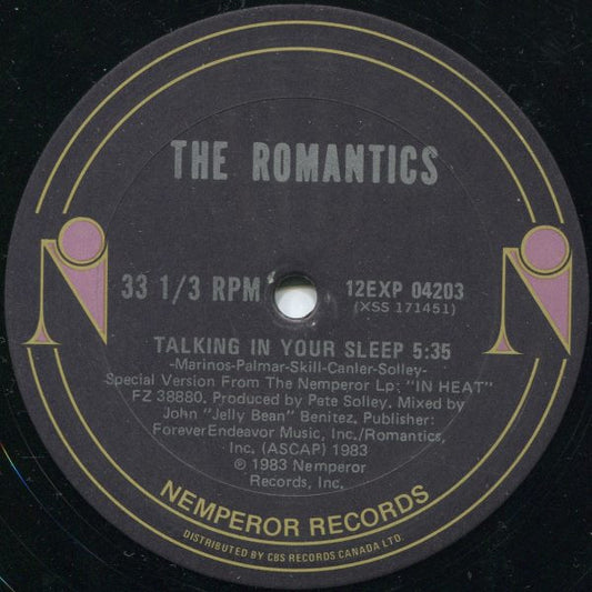 The Romantics - Talking In Your Sleep 12'' Single VG+/VG+