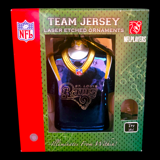 St. Louis Rams – Décoration de Noël Maillot Gravé au Laser – SC Sports – Neuf
