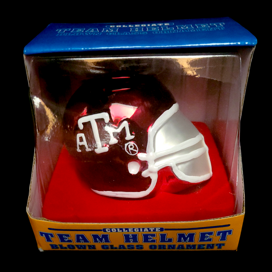 Ornement de Noël Texas A&M – Casque d’équipe universitaire en verre soufflé