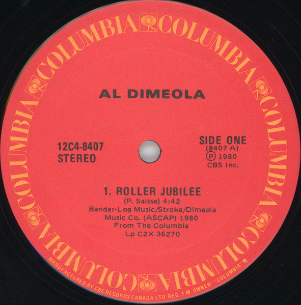 Al Dimeola – Roller Jubilee VG+/VG+