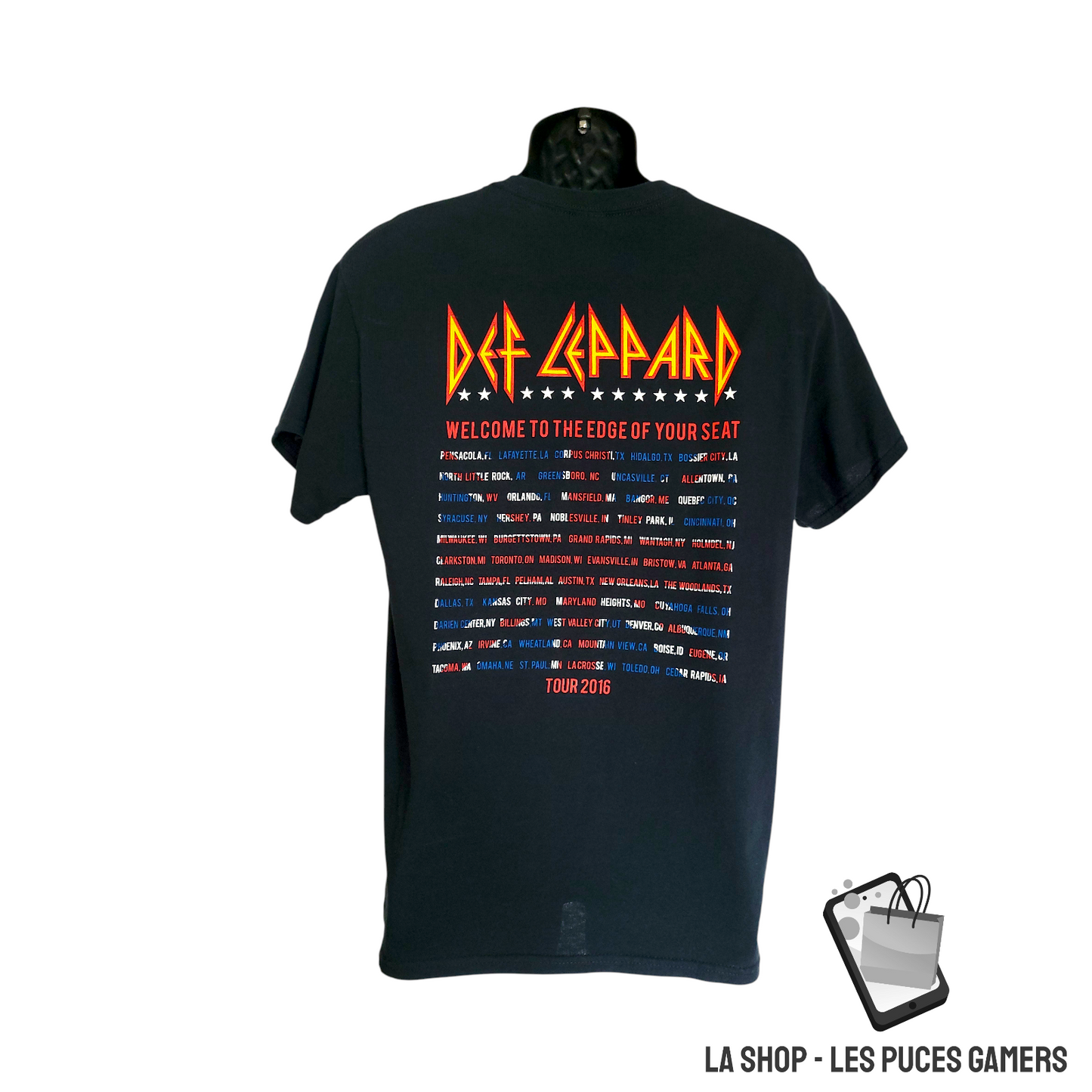 T-shirt Def Leppard – Welcome to the Edge of Your Seat Tour 2016 – Homme – Taille Medium