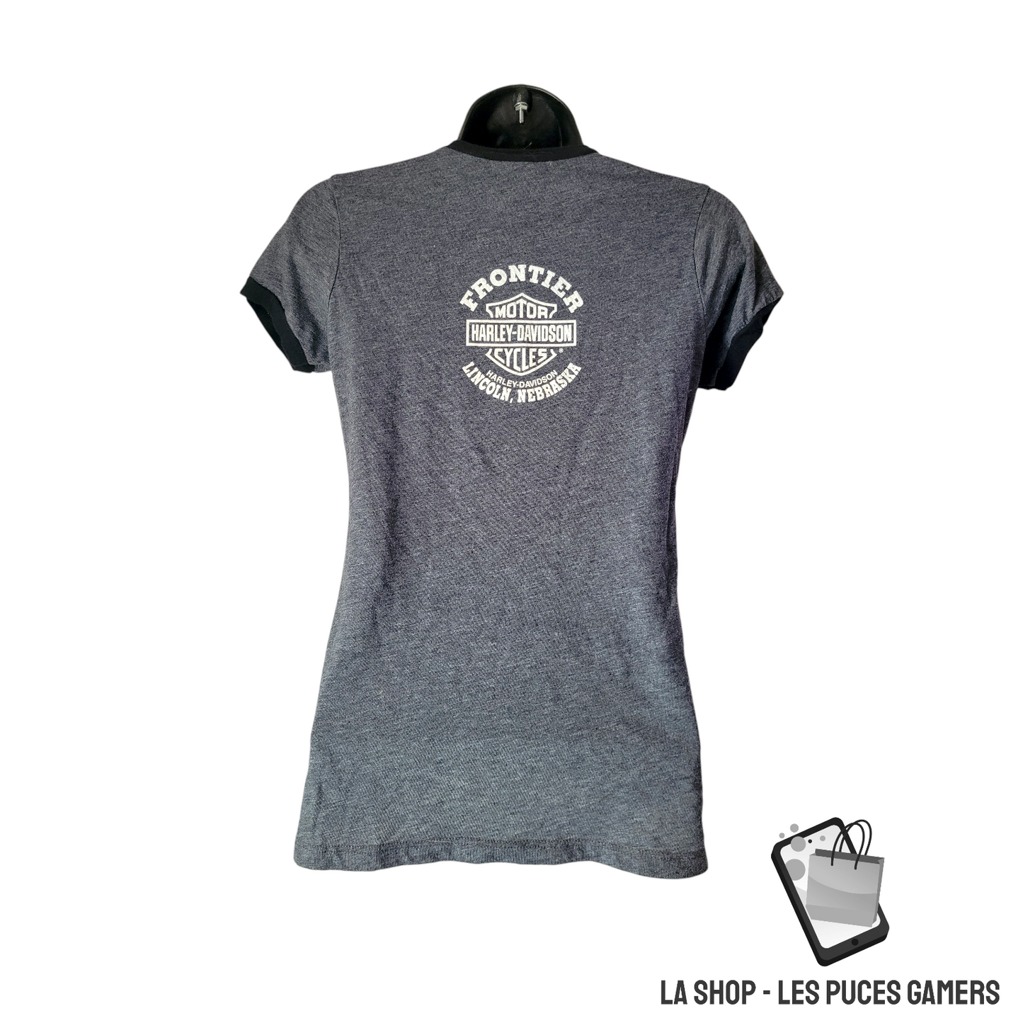 Harley Davidson – T-shirt Femme Gris  – Taille M – Frontier Lincoln Nebraska