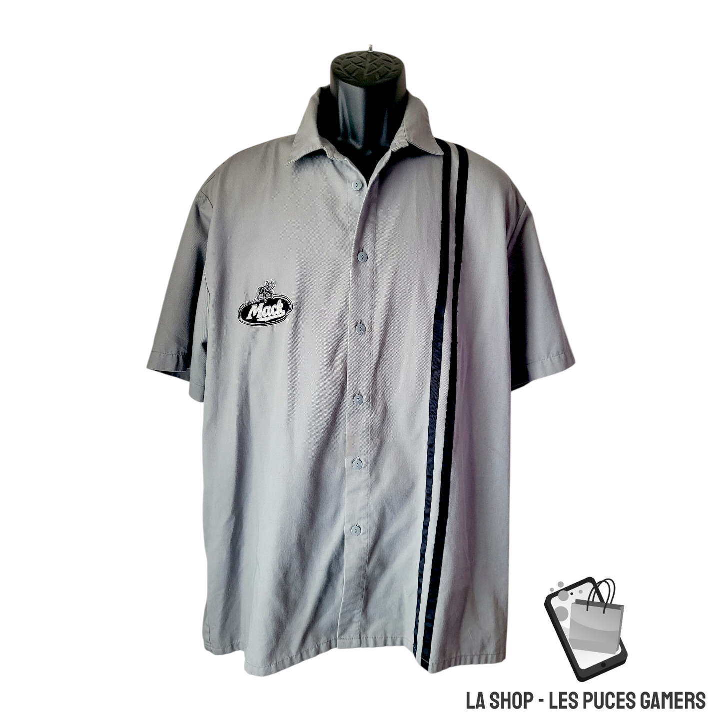 Mack Trucks – Chemise Homme Grise – Taille L – Manches Courtes