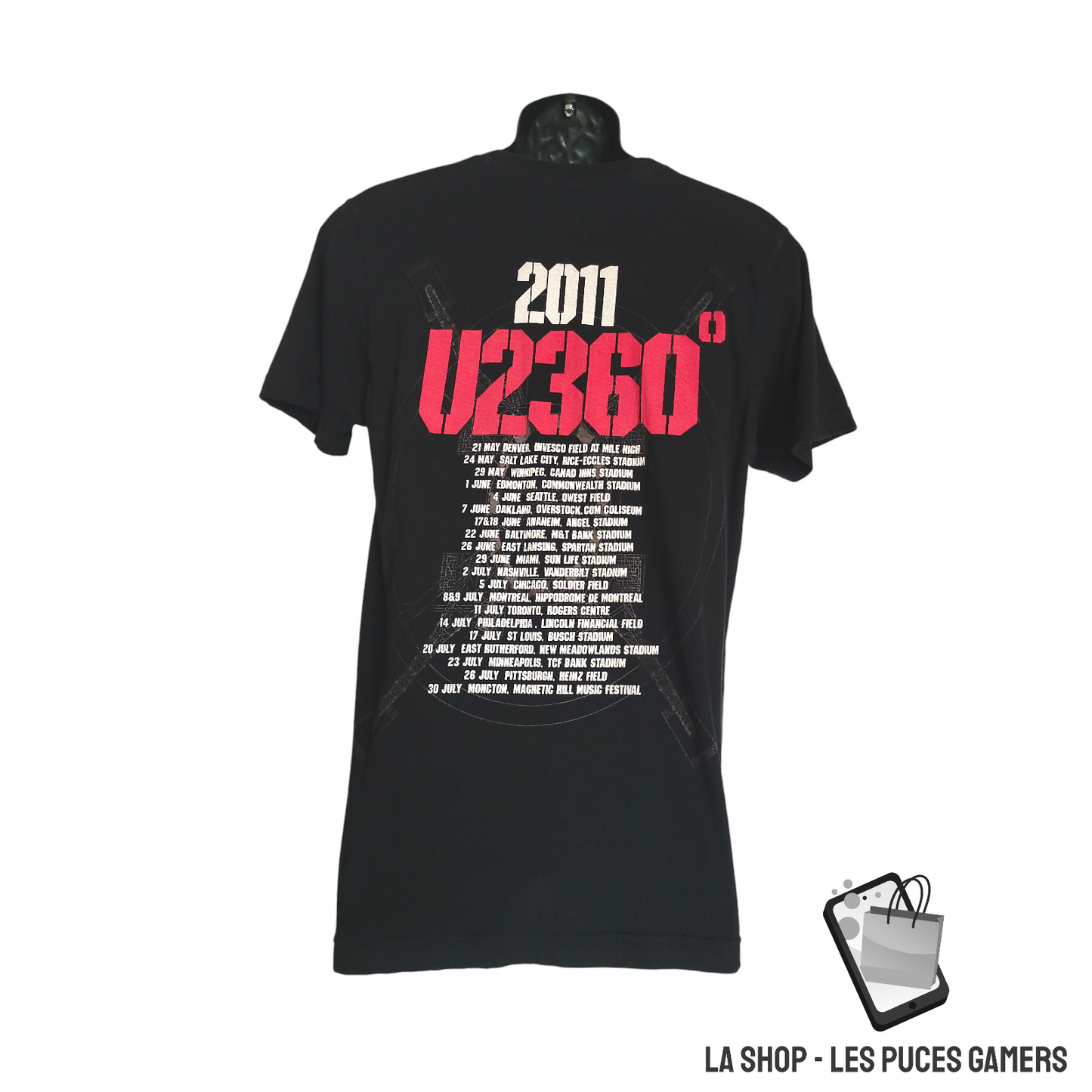 T-shirt U2 – Tournée 360° 2011 – Homme – Taille Medium
